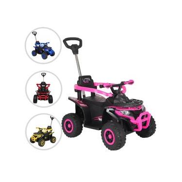 Imagem de Quadriciclo Infantil C/ Empurrador e Luzes Ride On Maxi Toys