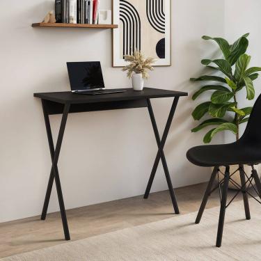 Imagem de Escrivaninha X 120x60 com Estrutura em Ferro para Home Office e Computador - Ferro Pret...