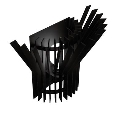 Imagem de Arandela de Parede Pamplona em MDF Corte a Laser Bocal E-27 Design Contemporâneo Preta Lenobre