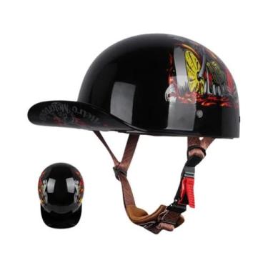 Imagem de Capacete Retro Vintage Aberto Para Adultos, Ideal Para Verão, Motocicl