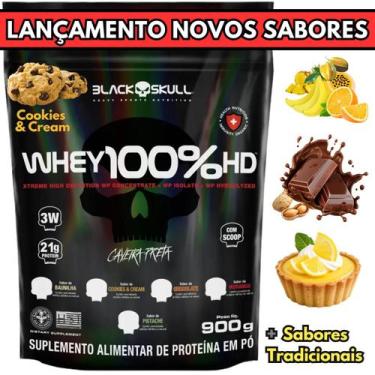 Imagem de Whey Protein 100 HD Pure 900g BLACK SKULL Isolado Hidrolisado Concentr