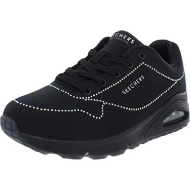Imagem de Skechers Womens Uno Sheen Lines Fashion Sneakers Black 6.5