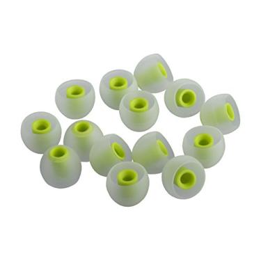 Imagem de Xcessor (S 7 pares (14 peças) de substituição de silicone para fone de ouvido intra-auricular de tamanho pequeno, pontas de substituição para fones de ouvido intra-auriculares populares. Transparente/verde