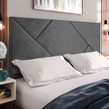 Imagem de Cabeceira Estofada Suede Para Cama Box Casal Queen 1,60 Nicole - Cinza - Lojas Rpm