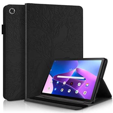 Imagem de Compatível com Lenovo Tab M10 Case (3ª Geração) 10.1" PU Couro Case Flip Wallet Capa Protetora Árvore da Vida Capa para Tablet Slot para Cartão Capa para Tablet PC (Color : Black)
