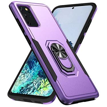 Imagem de Fucozan Capa para Samsung Galaxy S20 Plus com suporte, anel magnético de armadura, capa protetora resistente à prova de choque de grau militar para Galaxy S20 Plus (violeta)