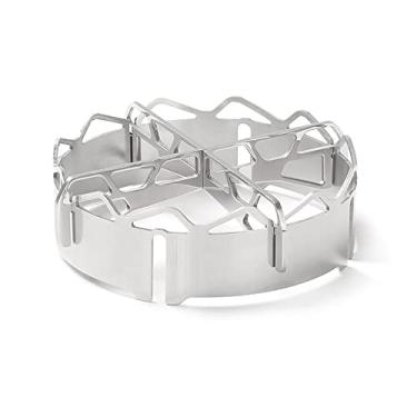 Imagem de Fogão a gás de acampamento cozinha queimador de cozinha com tela à prova de vento anel de aço inoxidável mini forno de bolso para piquenique de viagem ao ar livre, prata, 10 * 3,5 cm