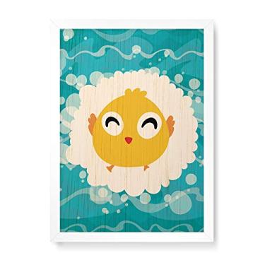 Imagem de Arte Maníacos Quadro Decorativo em Madeira Pinto Água - 23x16,25cm (Moldura caixa em laca branca)