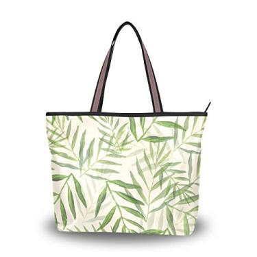 Imagem de Bolsa de ombro My Daily Women com pintura de folhas de palmeiras, Multi, Medium