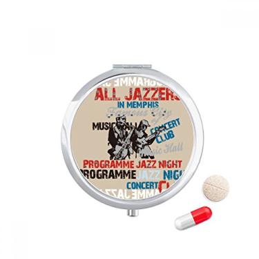 Imagem de Caixa de comprimidos com estampa de instrumentos coloridos em rosa de música