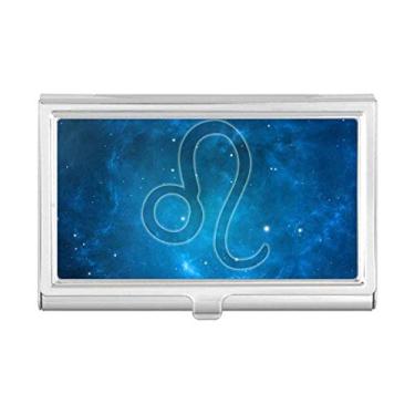 Imagem de Porta-cartões de visita Starry Sky Night Leo Zodíaco Constelação Carteira de bolso