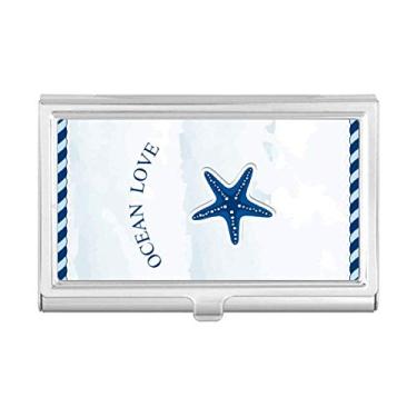 Imagem de Carteira de bolso azul com porta-cartões Starfish Ocean Love Sea Sailing