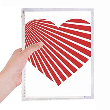 Imagem de Caderno em formato de coração vermelho para dia dos namorados, diário de folhas soltas recarregável