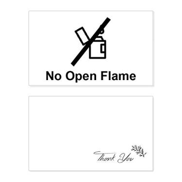 Imagem de No Open Flame Black Symbol Pattern Thank You Card Birthday Paper Greeting Wedding Repreciation