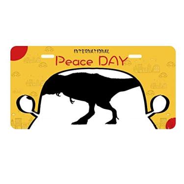 Imagem de DIYthinker Placa de carro Dinosaur Bones miniatura Run placa de carro decoração Dia da Paz