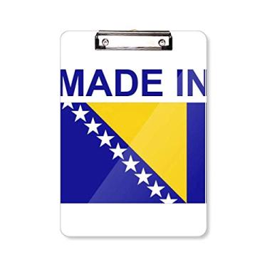 Imagem de Feito na Bósnia Herzegovina Country prancheta pasta de escrita placa de apoio A4