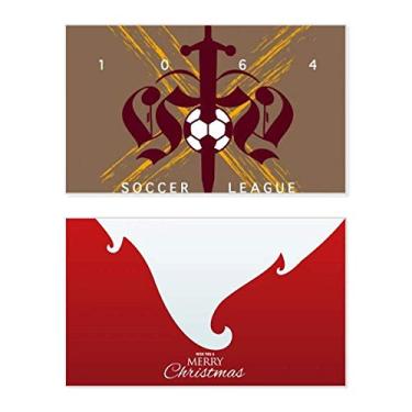 Imagem de Meia Idade Espada Liga de Futebol Totem Feriado Feliz Natal Cartão de Parabéns Mensagem de Natal