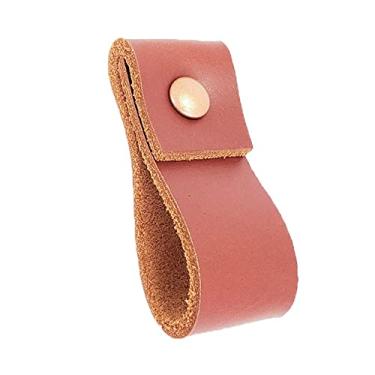 Imagem de Puxador Doba Parafuso - Couro Legítimo Mogno - Parafuso Cobre