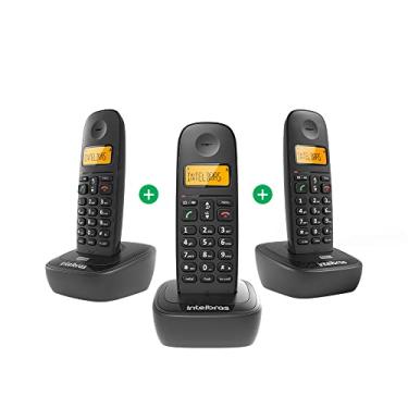 Imagem de Kit Telefone Sem Fio com 2 Ramais Adicionais TS 2513 Preto Intelbras