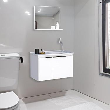 Imagem de Gabinete para Banheiro com Espelho e Lavatório Branco