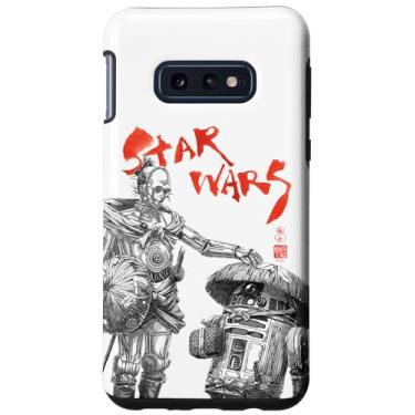 Imagem de Galaxy S10e Star Wars Visions C-3PO R2-D2 Black and White Color Pop Case