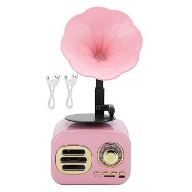 Imagem de Fonógrafo Portátil Vintage Retro Bluetooths Speaker,Alto-falantes Bluetooths, Acessório De Equipamento De Caixa De Alto-falante, Para Festa, Home Theater, Game Theater, Reprodutor De Música(Rosa)