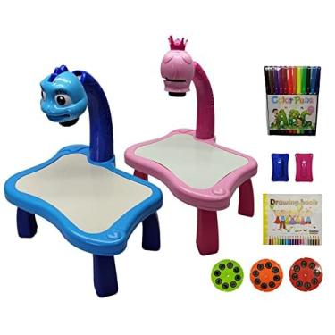 Imagem de Mini Projetor Mesa Infantil Led Desenho Pintar Educacional (Azul)