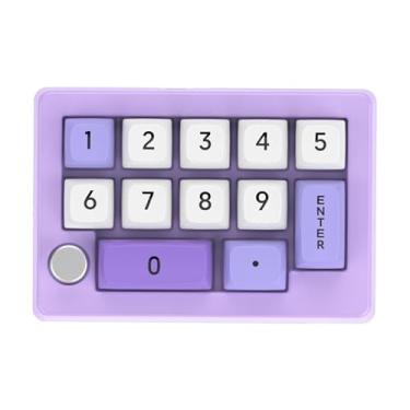 Imagem de Bothyi Teclado mecânico para jogos com uma mão, 12 teclas, macro com fio, teclado mecânico para pc gamer, laboratórios, teclado com uma mão, roxo