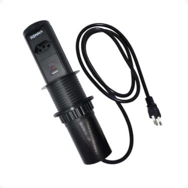 Imagem de Torre De Tomada De Embutir Bancada Escritório Usb A Usb C 1 Tomada 16a Automática (Preto)