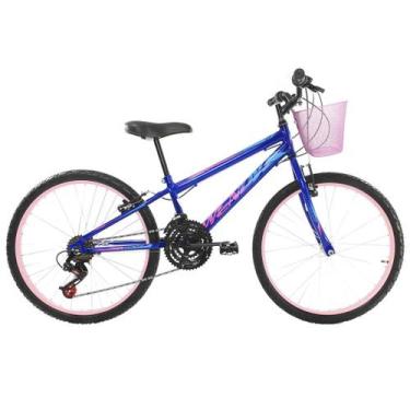 Imagem de Bicicleta Aro 24 Para Menina Infantil Wendy 18V Com Cestinha