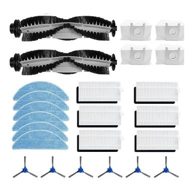 Imagem de HMHAMA Acessórios de substituição compatíveis com aspirador de pó robô Cecotec Conga 2290, 2 escovas principais, 6 escovas laterais, 6 filtros, 6 panos de esfregão, 4 sacos de pó