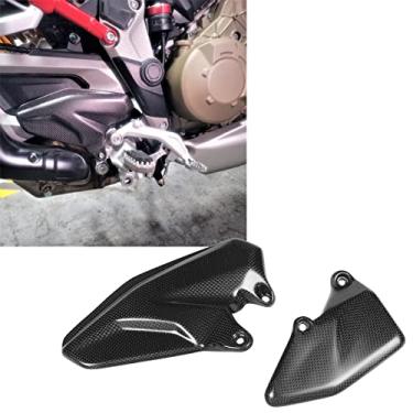 Imagem de Vomeko Pedaleira Para Motocicleta Apoio Para Os Pés Protetor De Placa De Calcanhar 3K Material De Fibra De Carbono Para D&ucati Multistrada V4 V4S 2021 (preto)