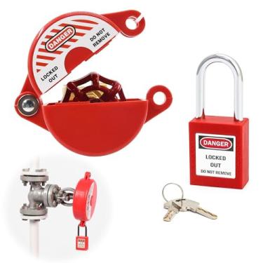 Imagem de Young Dance Fechaduras de torneira ao ar livre com cadeado de segurança - trava de torneira de água, trava de mangueira para alças de válvula de 3,8 a 5,8 cm de diâmetro, travas externas para crianças