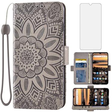Imagem de Asuwish Capa de telefone para Nokia 1.4 com protetor de tela de vidro temperado e carteira de couro floral flip capa flip suporte para cartão de crédito acessórios para celular Nokia1.4 TA-1323