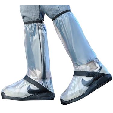 Imagem de Capas para sapatos de chuva | Capas de sapato impermeáveis para homens e mulheres | Sapatos de galochas reutilizáveis (transparente, médio)