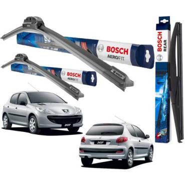 Imagem de Kit 3 Palheta Limpador Parabrisa Original Bosch Peugeot 207 2008 2009