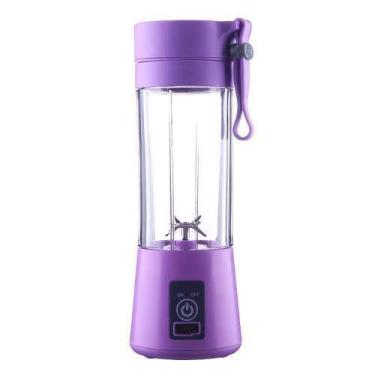 Imagem de Mini Liquidificador Portátil Roxo Recarregável Usb 6 Lâminas - Hypem