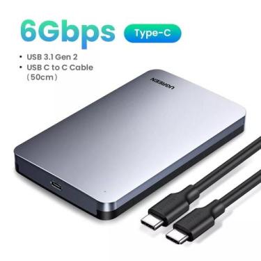 Imagem de HD Externo UGREEN 2.5 6gbps Sata para usb c 3.1 gen 2 disco rígido ext