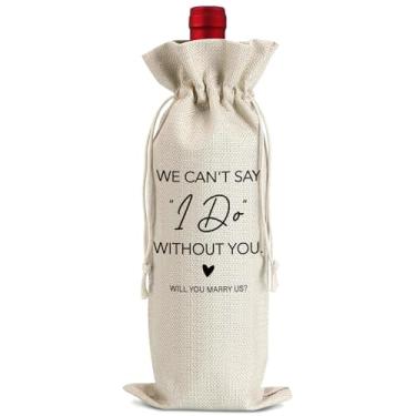 Imagem de Arosedmo Saco de vinho engraçado para presente de casamento, melhor oficial de todos os tempos, pedido de oficial, combina bem com deveres oficiais, presente para oficial de casamento, presente de