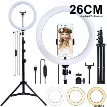 Imagem de Ring Light Iluminador Led  Tripé Suporte Celular - Profissional