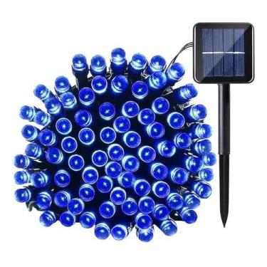 Imagem de Pisca Pisca 100 Lâmpadas Led Solar Cordão Natal Prova D'água 8 Funções