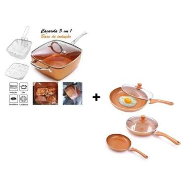 Imagem de Panela frigideiras antiaderente para fogões a gás e fogão de indução+F