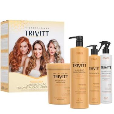 Imagem de Kit Profissional Trivitt 4 Itens: Shampoo 1L+ Hidratação Intensiva 1Kg