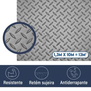 Imagem de Piso Laminado  Antiderrapante Bus Prata 1,30 X 10,00 Mts Onibûs Tapete
