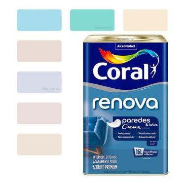 Imagem de Tinta Para Paredes E Tetos Anti Mofo Coral Renova 16 Litros, Creme Ing