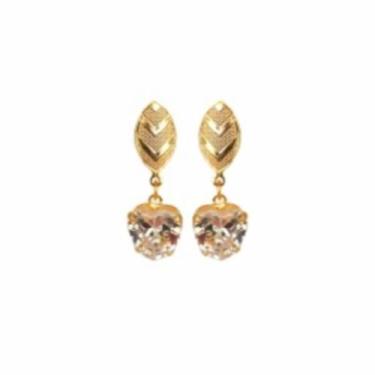 Imagem de Brinco Pingente Coração Cristal Folheado Ouro 18K - MIXFOLHEADOS, Cris