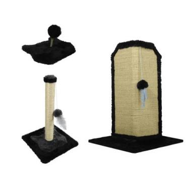 Imagem de Arranhador Gato Proteção Canto de Sofás Base Externo Brinquedo Bolinha