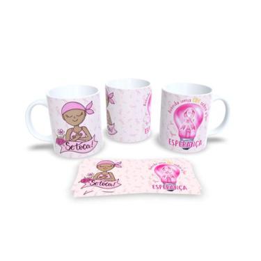 Imagem de Canecas Branca de Porcelana Personalizadas Outubro Rosa - Estampa Subl