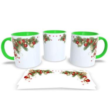 Imagem de Canecas Verde de Porcelana Personalizadas Arvore de Natal - Estampa Su