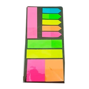 Imagem de Kit 10 Blocos de Mini Post-It Modelos Cores Sortidas Arco-íris Bloco d